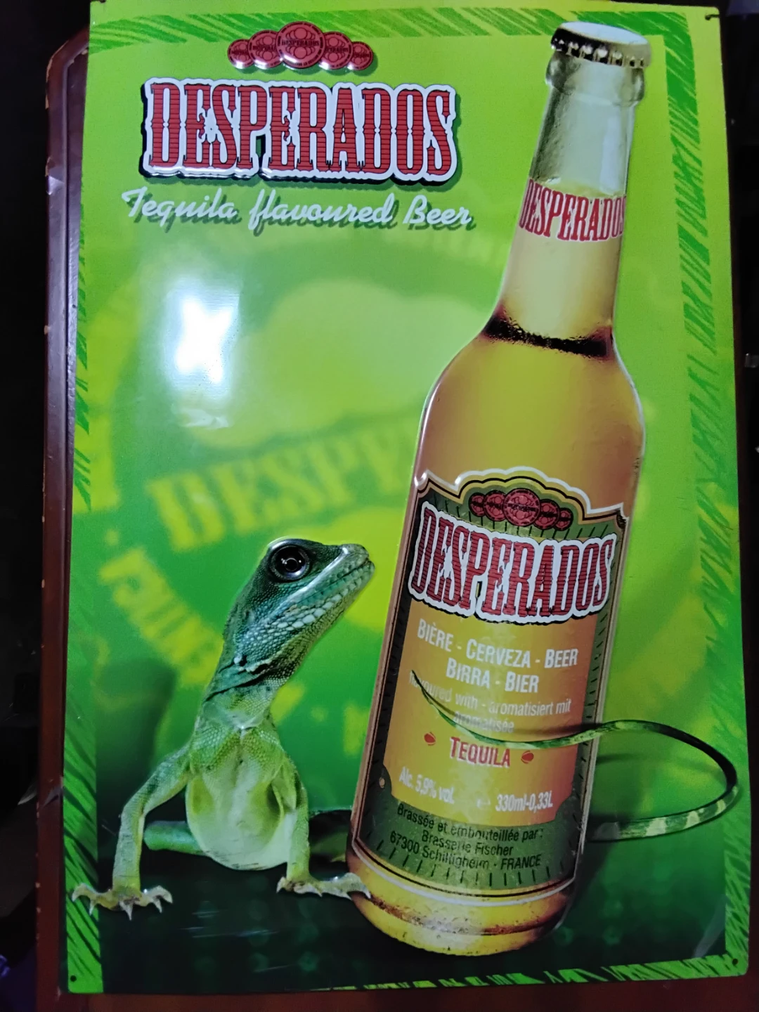 🍾🍸"Desperados" 🇲🇽 "Tequila Flavoured Beer" Sign 🦎 - photo 2