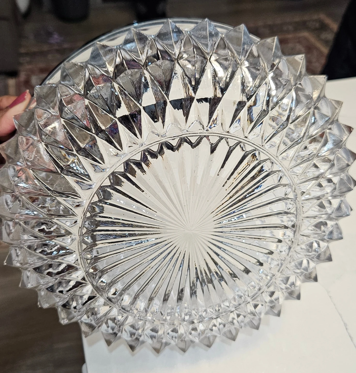 Crystal Bowl with Silver Rim - photo 2