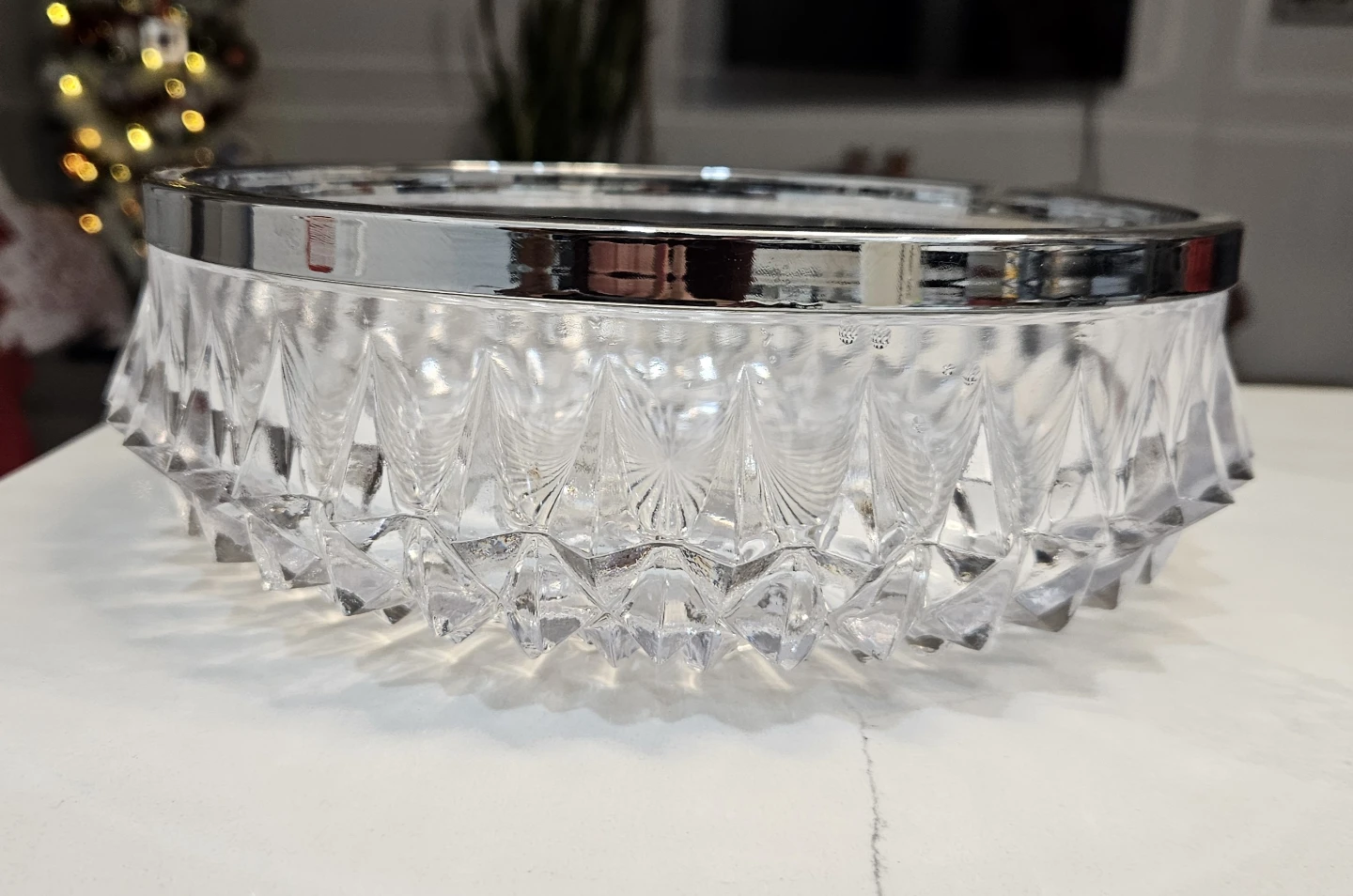 Crystal Bowl with Silver Rim - photo 3