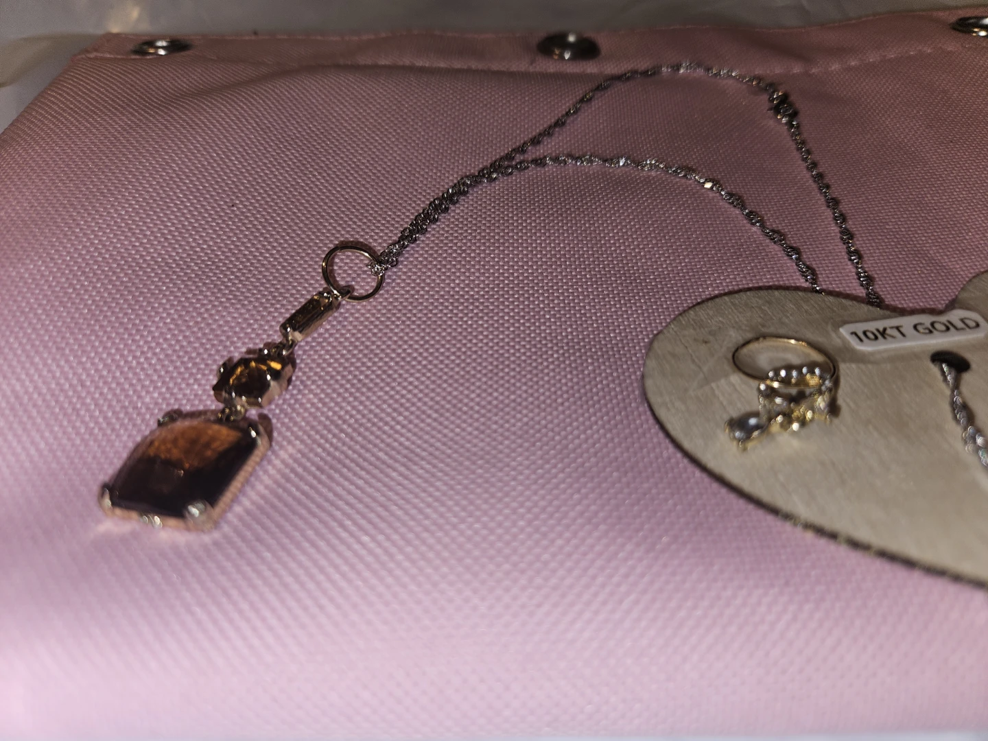 10KT Gold Earrings & Silver Necklace with Pendant Set - photo 5