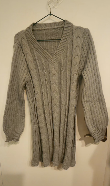knitted-semi-wool short dress