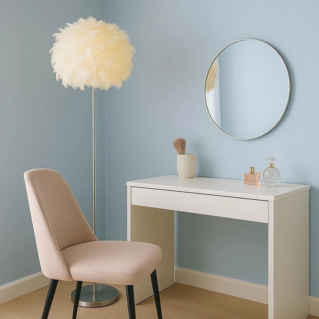 New Pom Pom Feather Floor Lamp