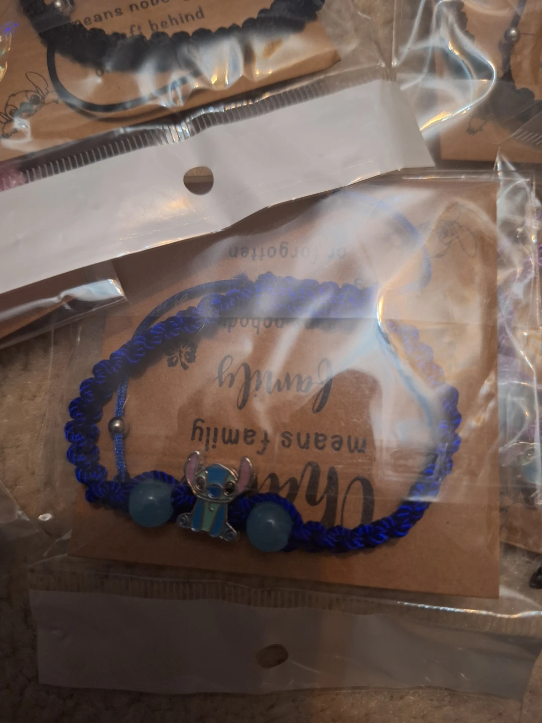 NEW Family or Friendship Stitch Charm Bracelets 💜💙♥️🖤 - photo 4