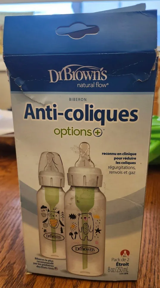 Dr. Brown's Anti-Colic Options+ Bottles, 8oz, Pack of 2 image indicator(2)