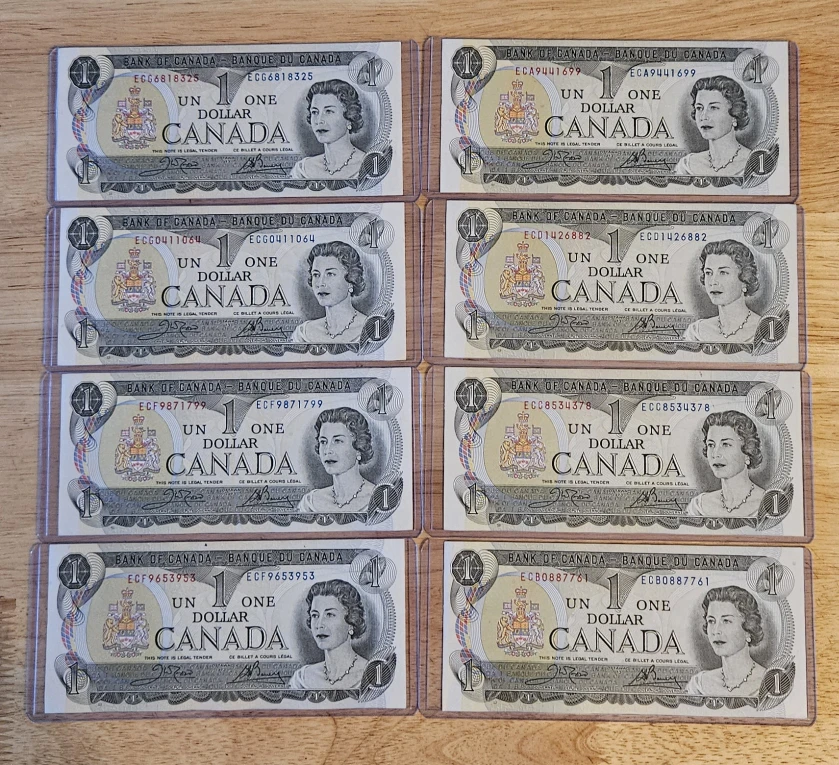 Canadian One Dollar Bills - Bank of Canada