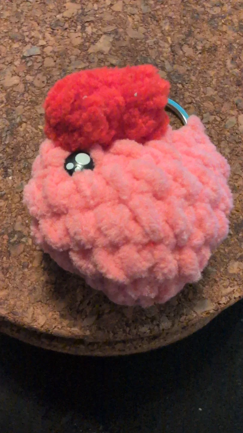 Handmade Crochet Strawberry Keychain - Adorable!