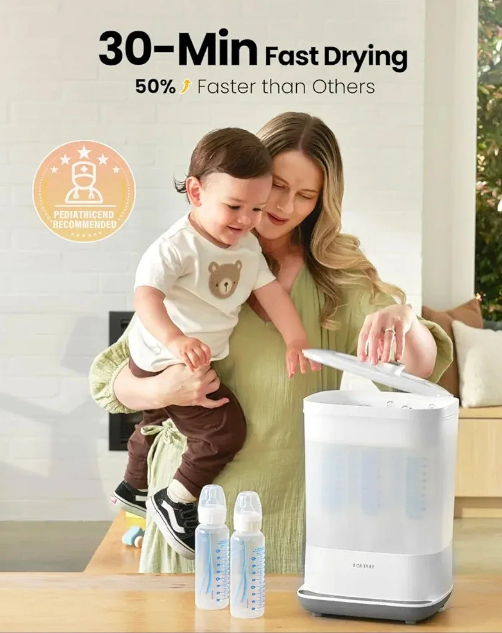 Hauture Baby Bottle Sterilizer 6 in 1Sterilizer Dryer image indicator(3)