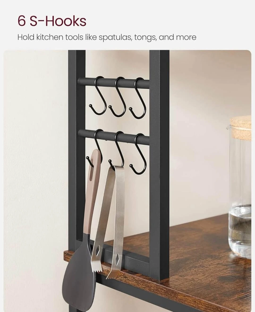 Rustic Brown Kitchen Baker's Rack with Shelves - photo 4