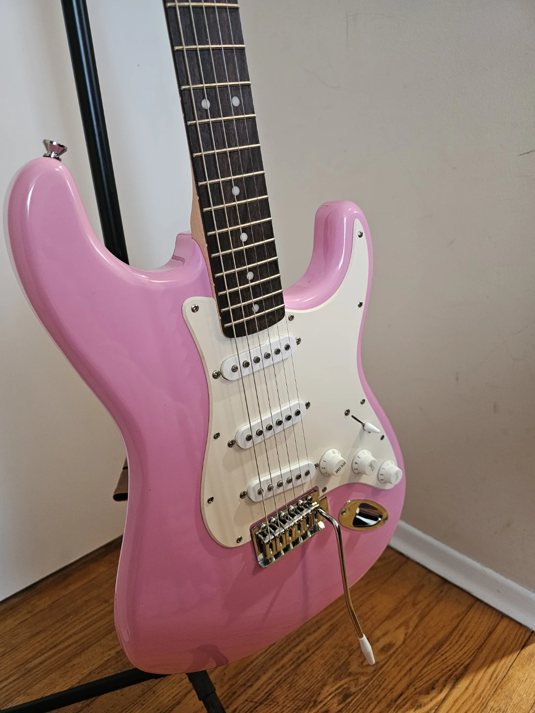Squier Bullet Strat Electric Guitar - Pink - photo 2