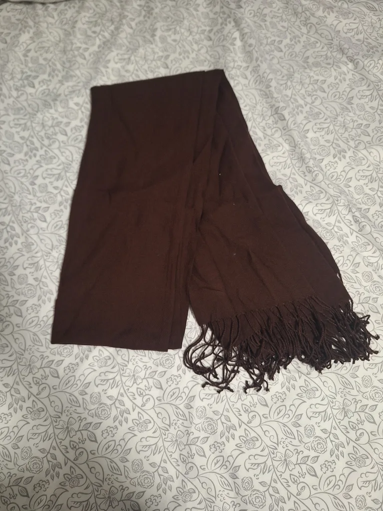 Brown Scarf with Fringe