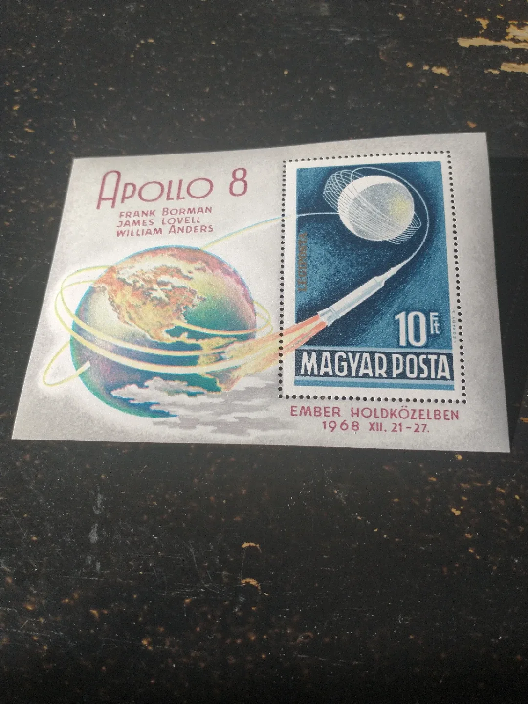1968 Hungary Apollo 8 MNH souvenir sheet image indicator(2)
