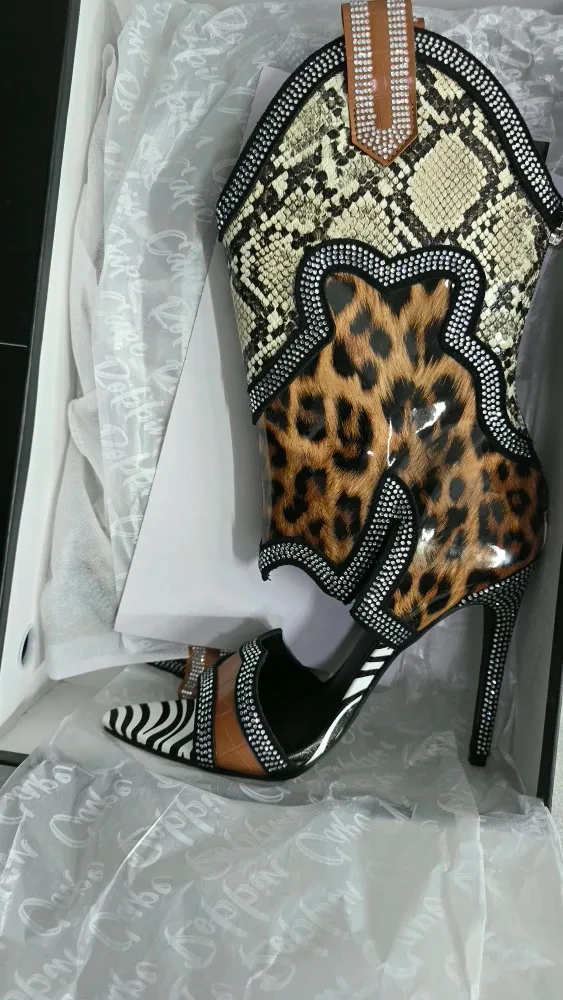 Cubo Leopard & Snakeskin Print High Heel Booties