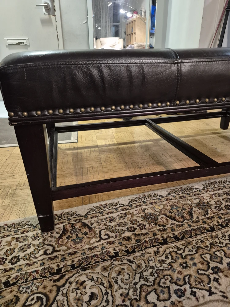 Brown Leather Ottoman Bench - photo 3