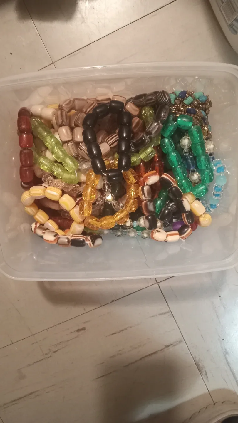 Box of Assorted Beaded Bracelets