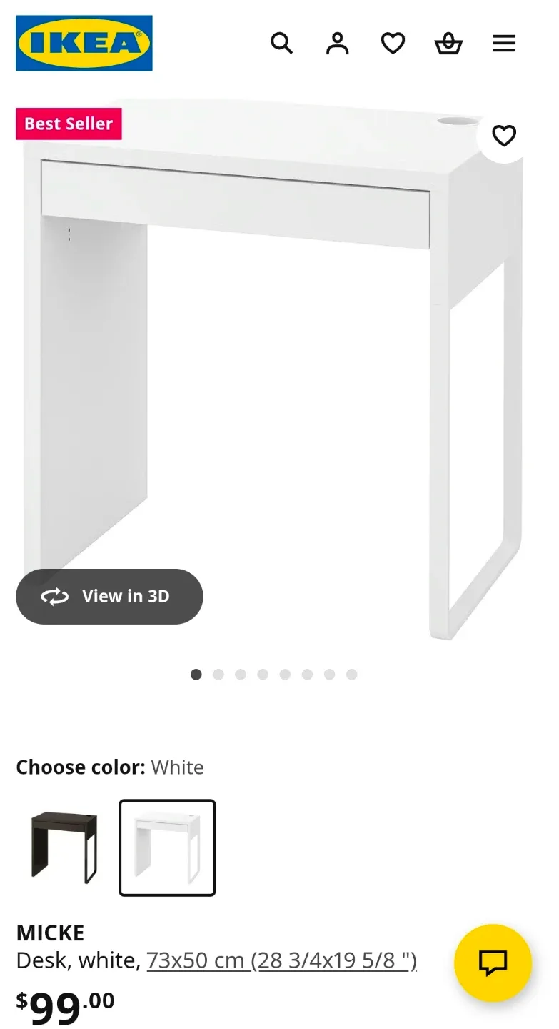 IKEA MICKE White Desk with chair , plz see the description image indicator(4)