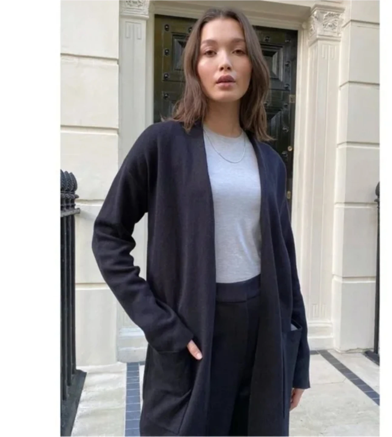 babaton Cardigan - Size Small navy blue with pockets - photo 3