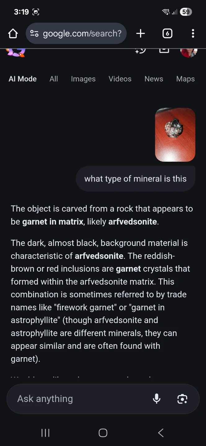 Arfvedsonite & Garnet Mineral Carved Mushroom House - photo 4