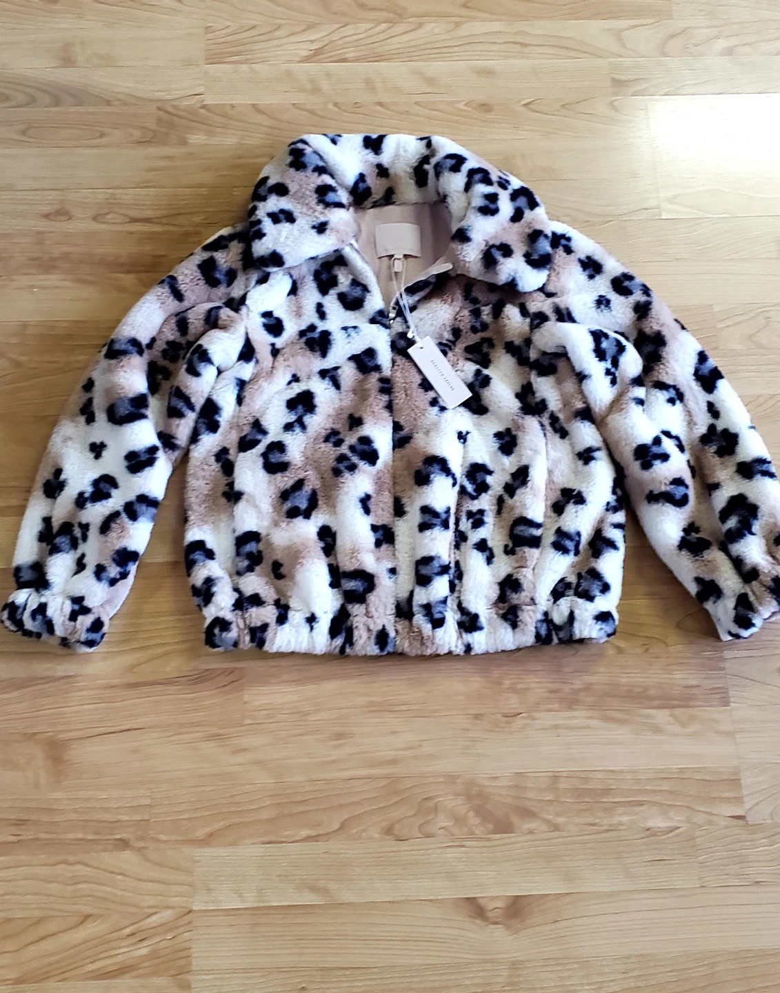 Rebecca Taylor Leopard Print Faux Fur Jacket - Size M