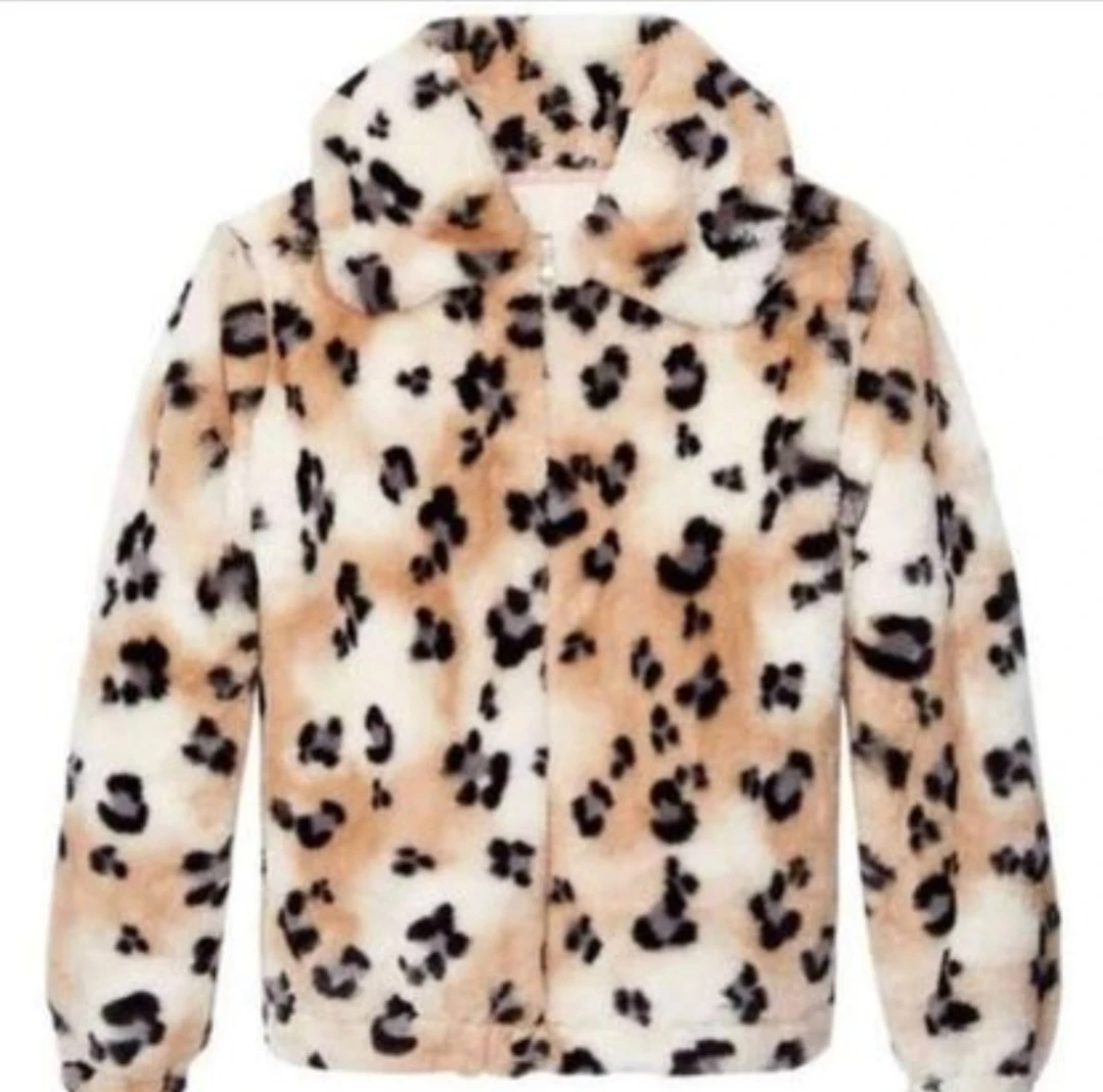 Rebecca Taylor Leopard Print Faux Fur Jacket - Size M - photo 4
