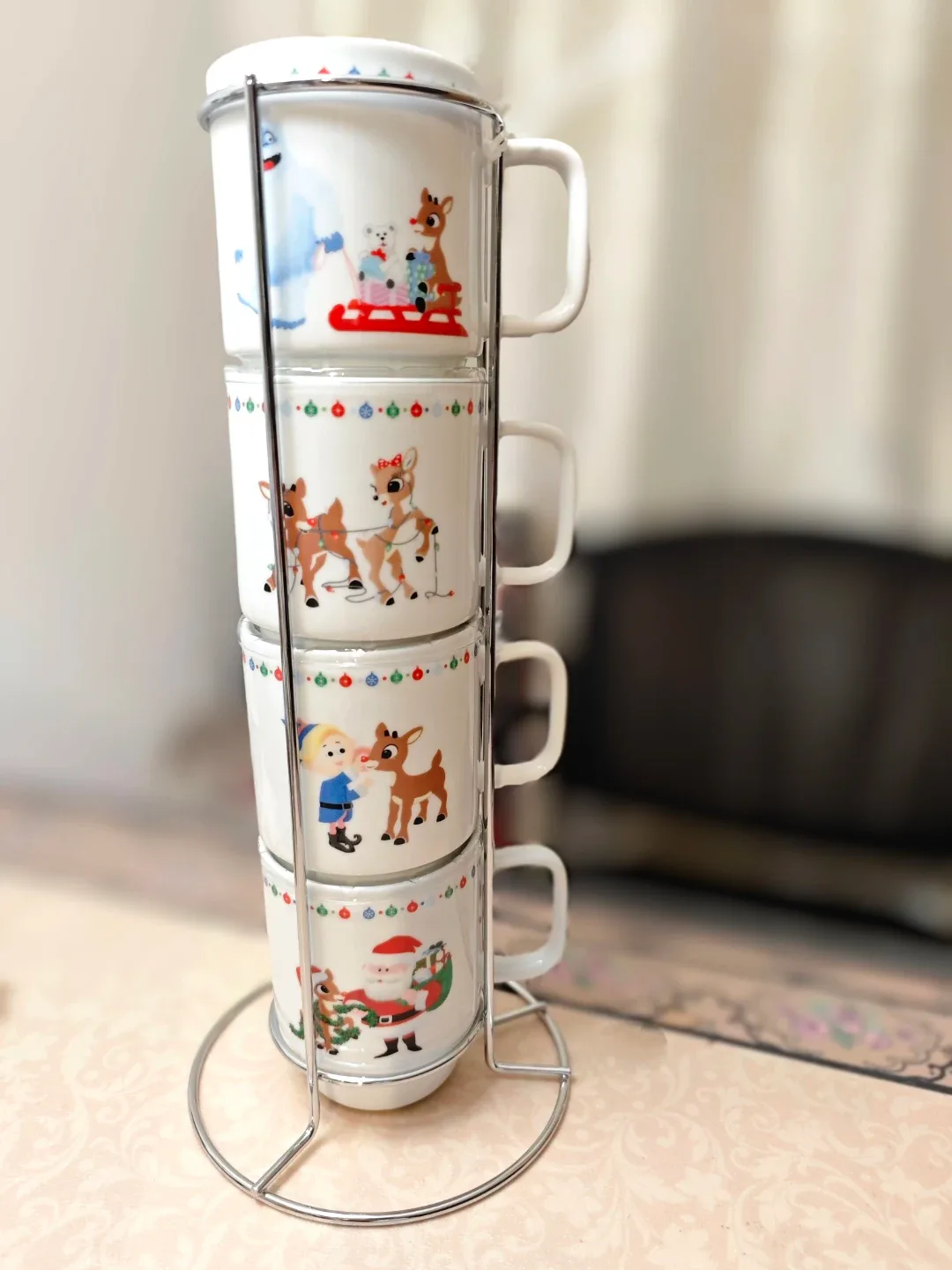 Christmas Stacking Mugs with Stand