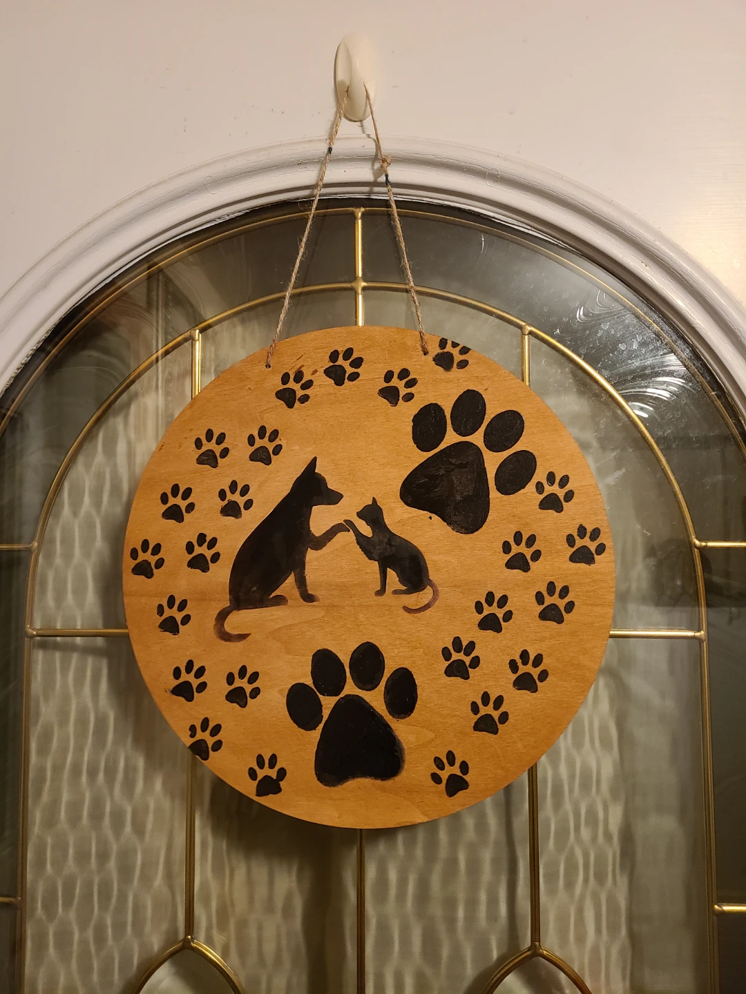 Handmade Wooden Pet Paw Print Wall Decor