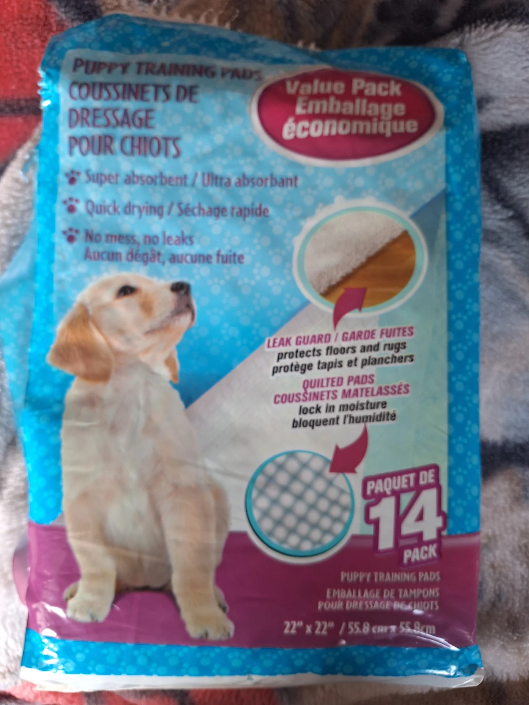 Puppy Training Pads - 14 Pack, 22" x 22"