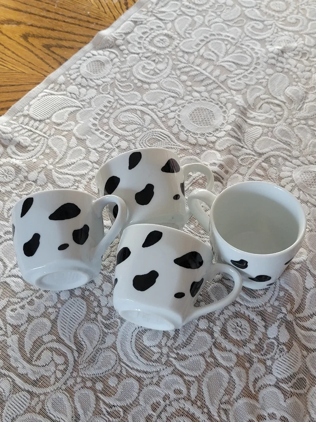 Cow Print Coffee Mugs - Set of 4