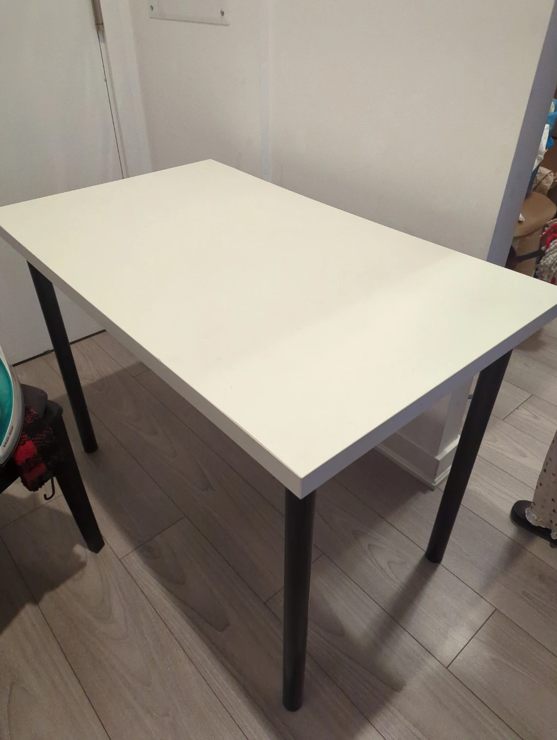 White Table with Black Legs