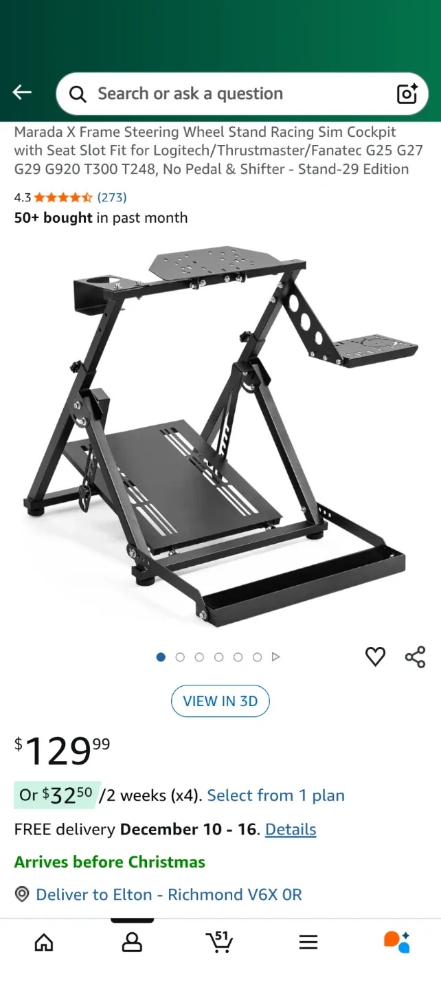 X Frame Steering Wheel Stand GS29