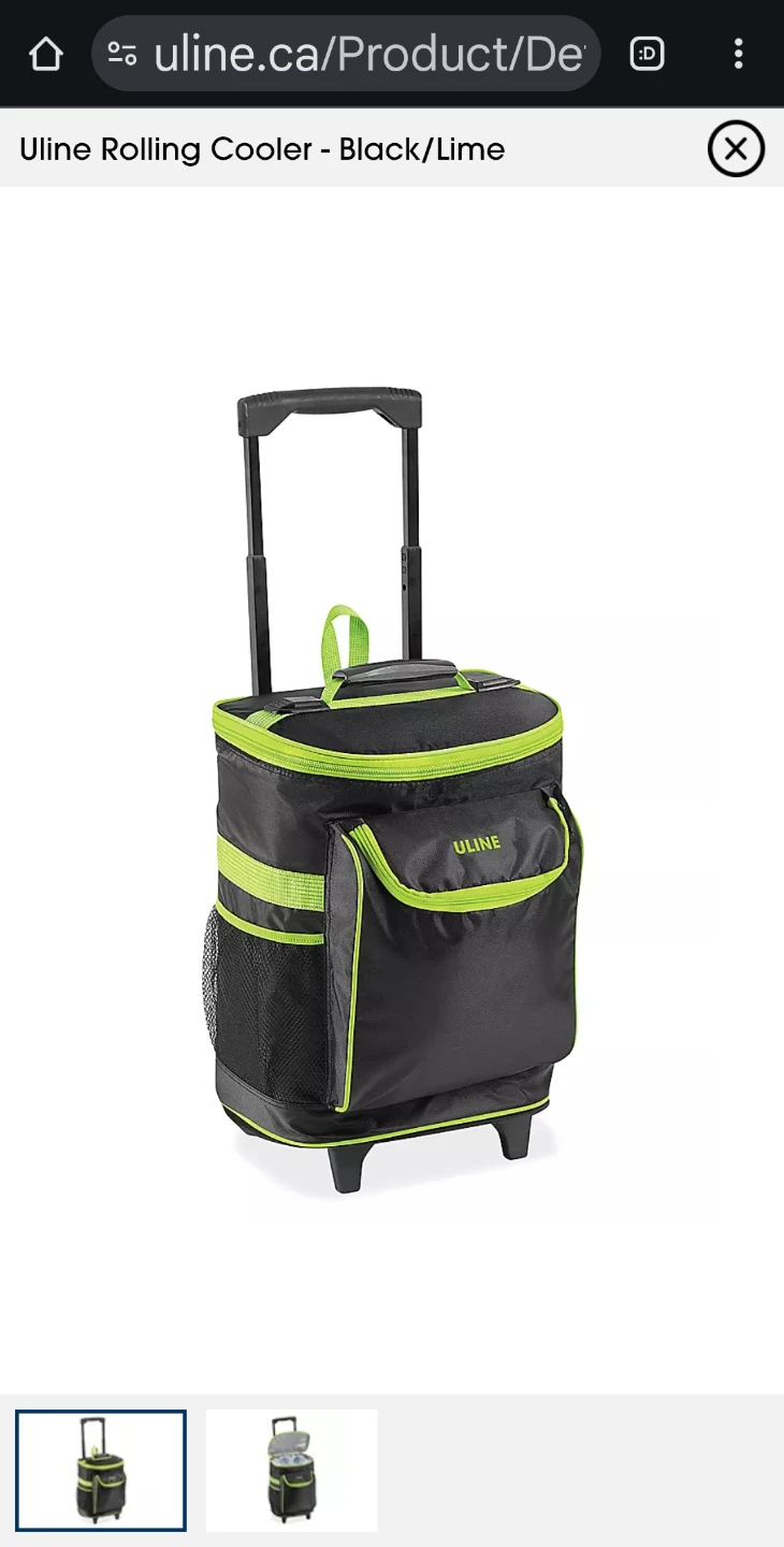 Uline Rolling Cooler - Black/Lime NEW - photo 2
