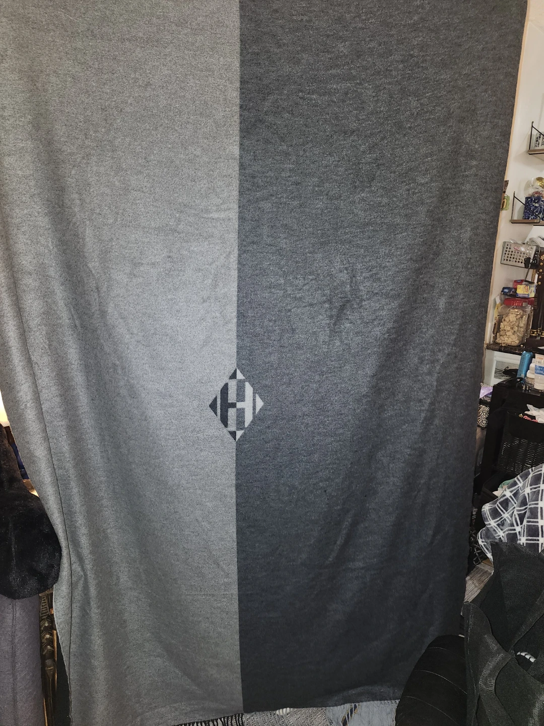 Hermes & Louis Vuitton Two-Tone Throw