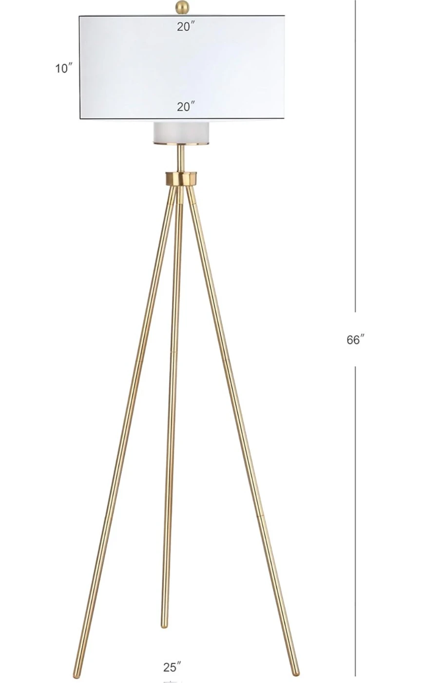 Gold Tripod Floor Lamp, 66" Height - photo 5