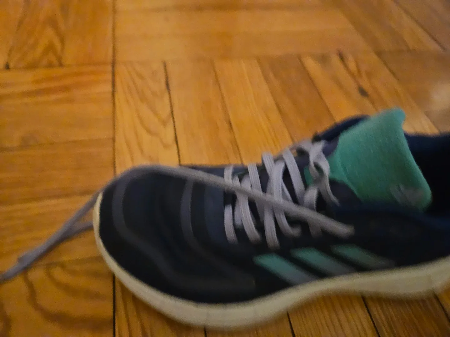 Adidas navy, aqua, and lavender Women's sneakers in size 7.5M image indicator(2)