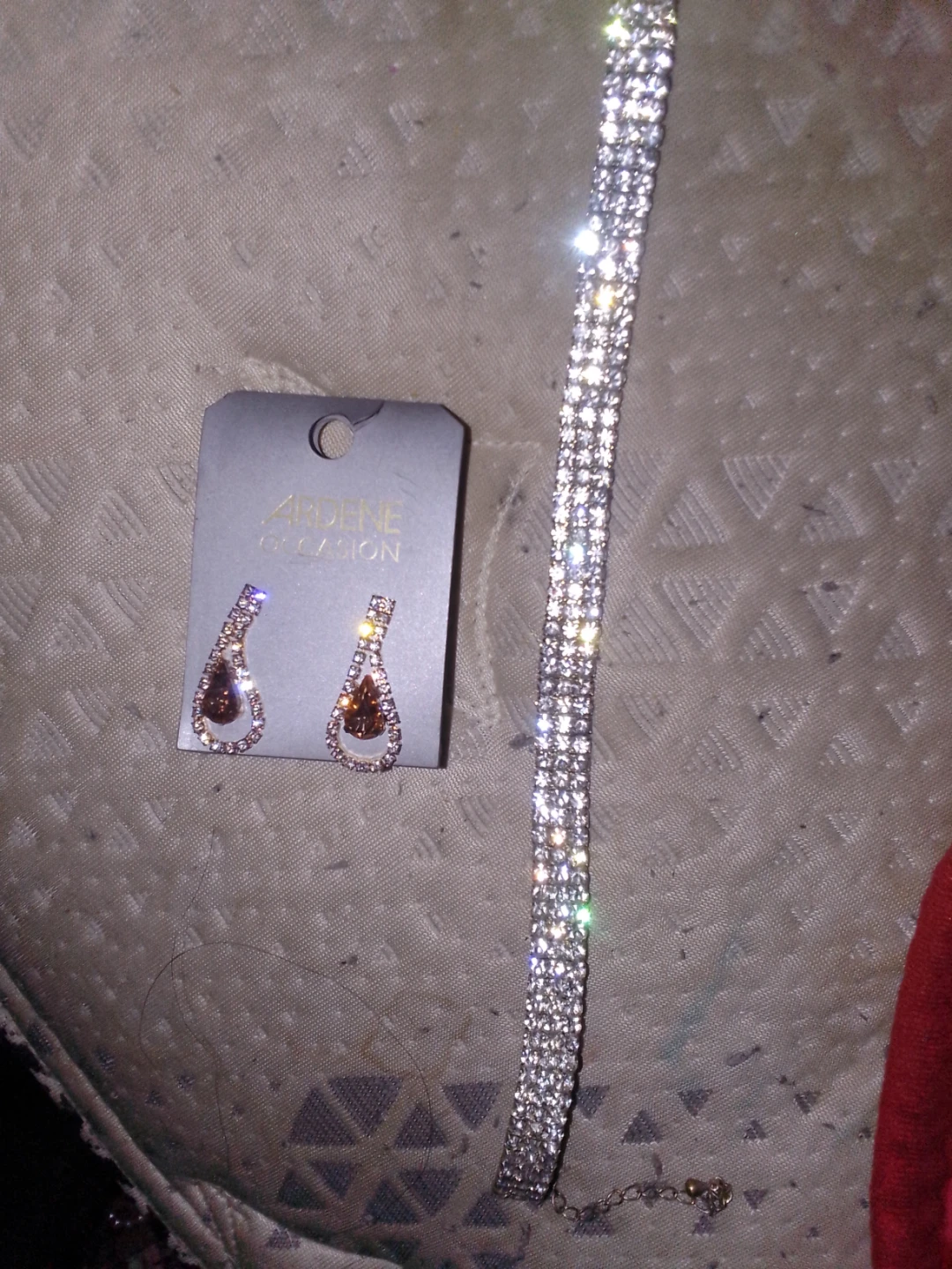 Ardene Occasion Earrings & Rhinestone Choker Set