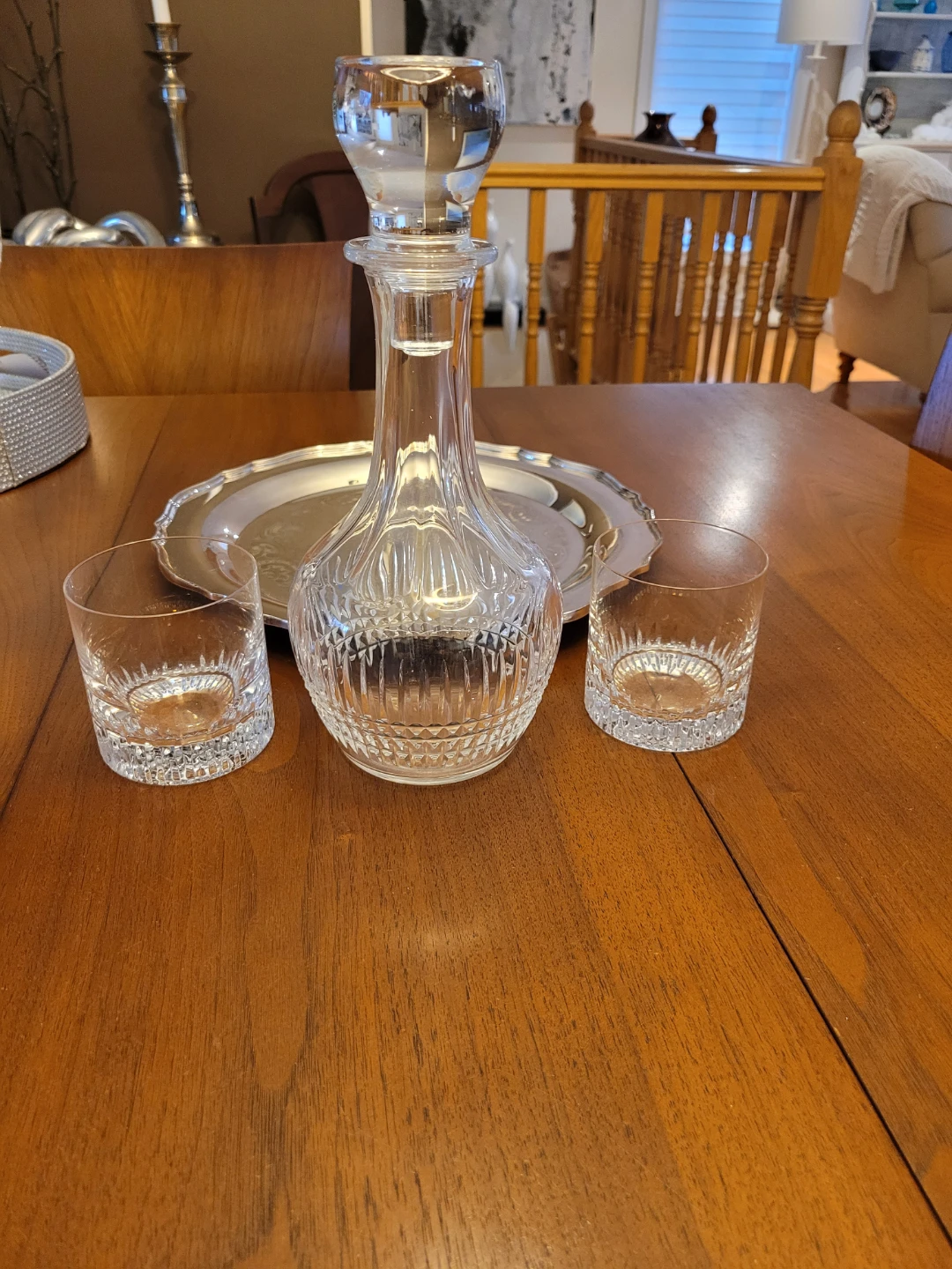 1/2 Off Crystal Decanter Set with Tray and 2 Glasses - photo 2