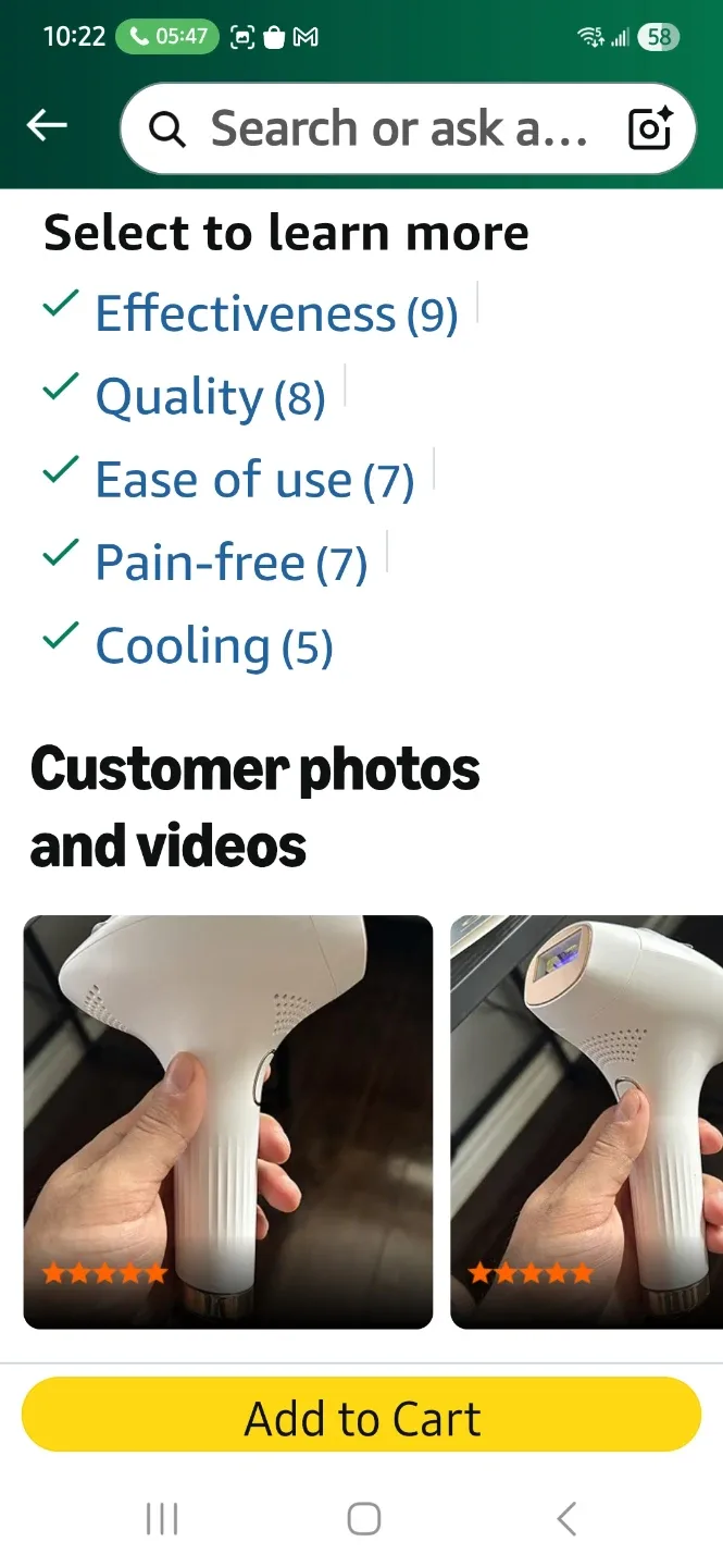 Hair Removal Device image indicator(10)