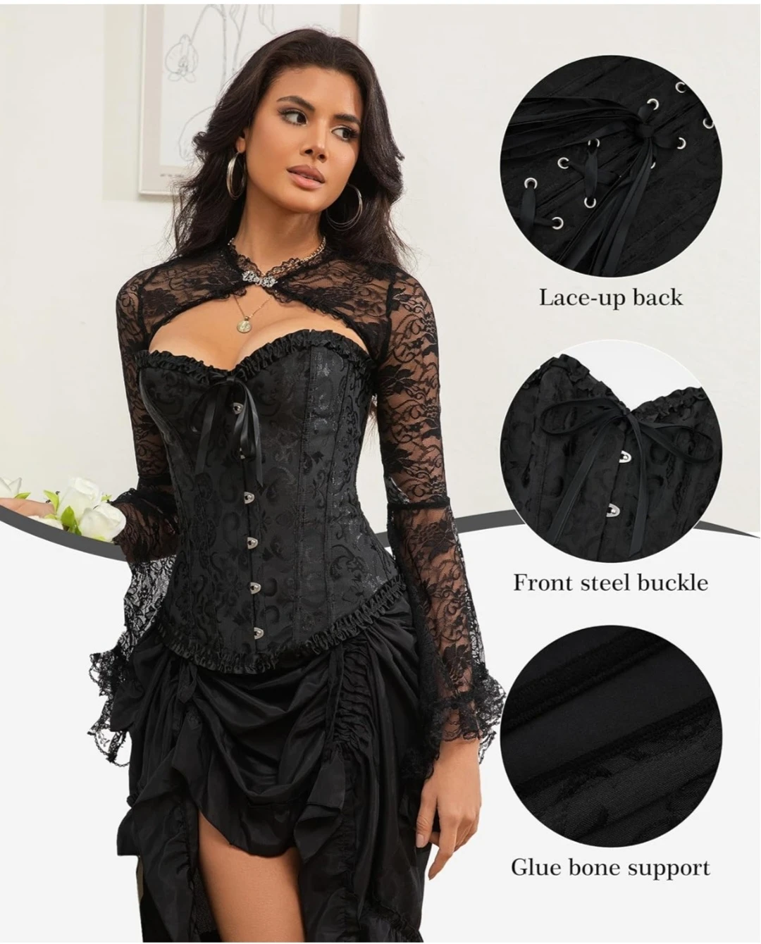 Black Corset Top Plus size