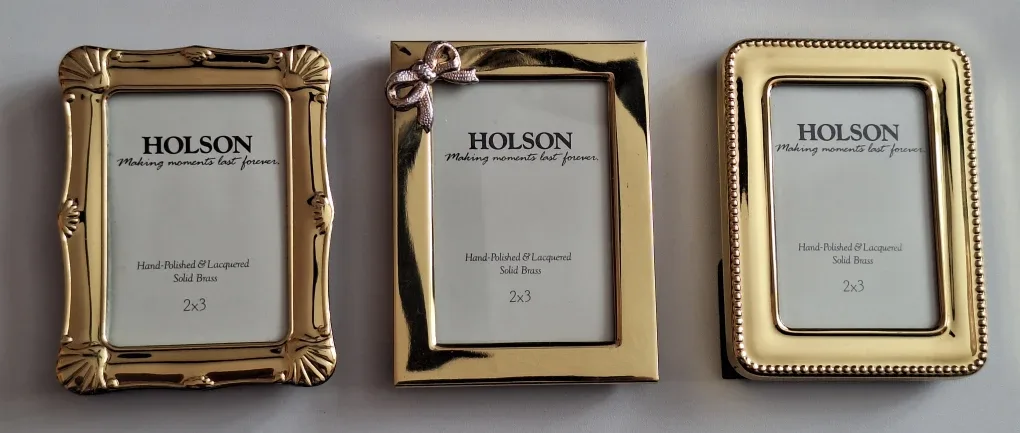 Vintage Holson Brass Picture Frames - Set of 3