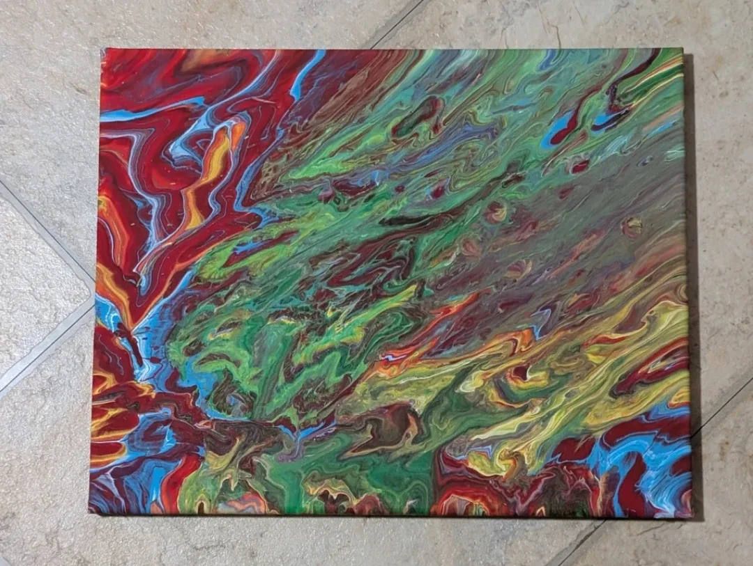 Abstract Painting - Red, Green, Blue, Yellow Bruno Mars