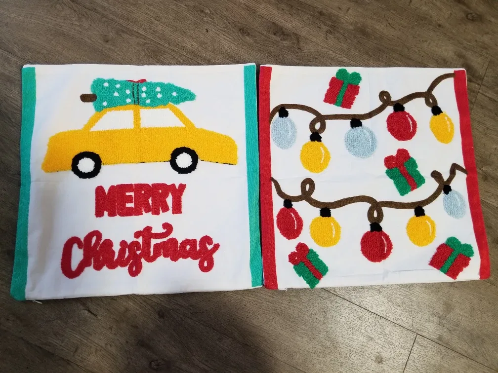 Christmas Decorative Throw Pillow Covers Set of 2