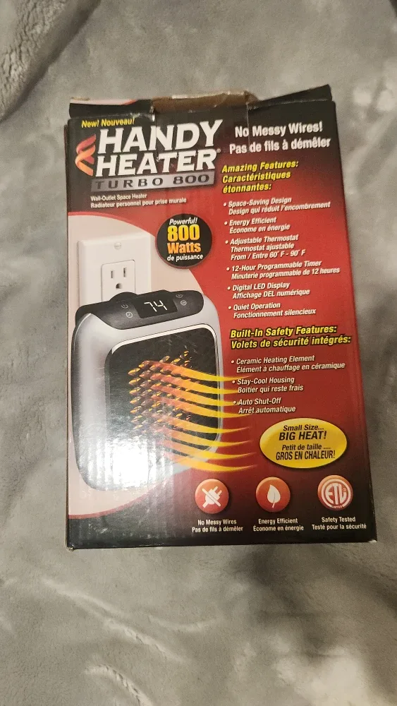 Handy Heater Turbo 800 Wall Outlet Space Heater
