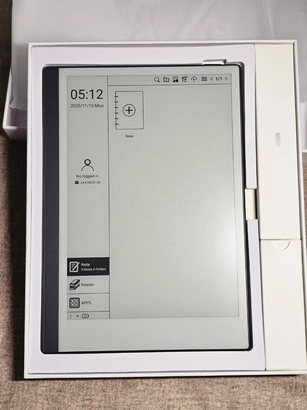 Kloud Note e-reader image indicator(4)