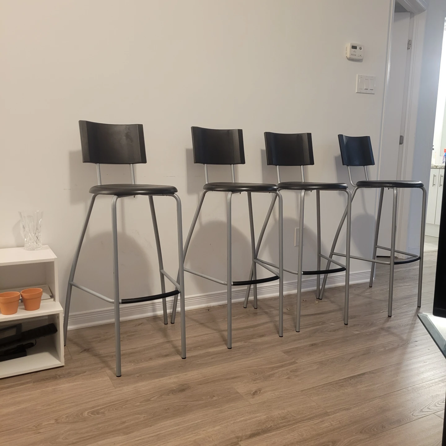 Set of 4 Black Bar Stools