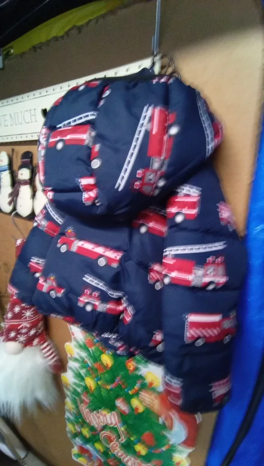 The Children's Place Firetruck Puffer Jacket Size 12-18 M/M