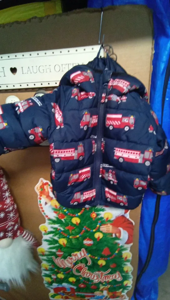 The Children's Place Firetruck Puffer Jacket Size 12-18 M/M image indicator(2)