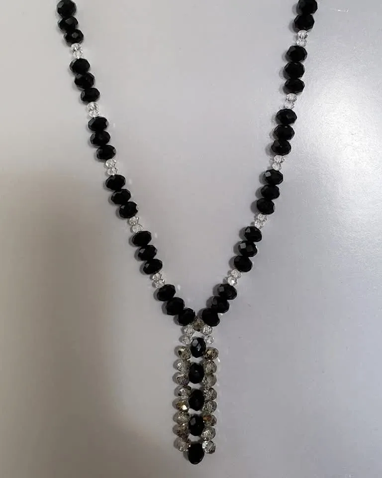 #clean out new Black Beaded Necklace