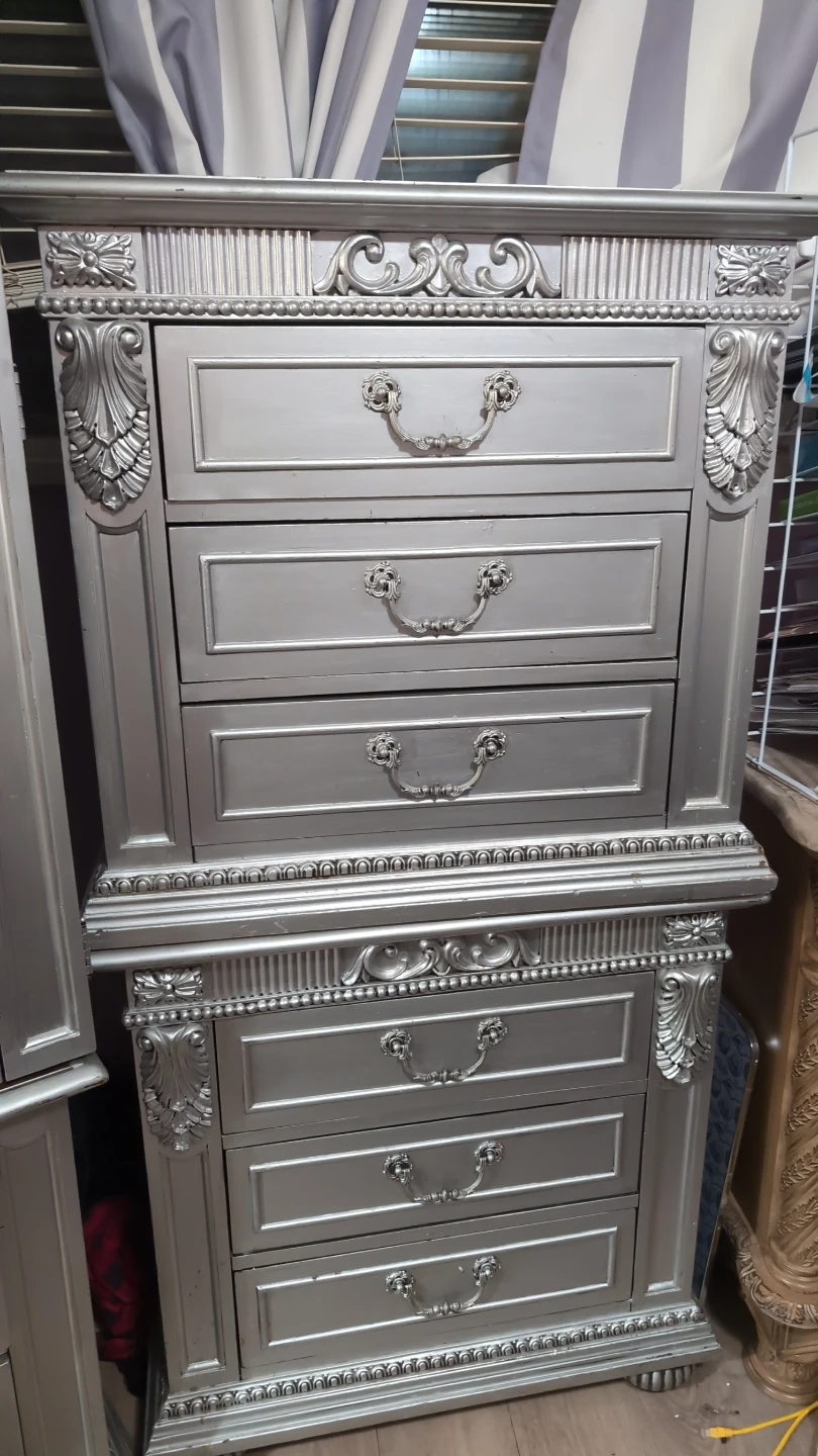 Silver Ornate Chest of Drawers