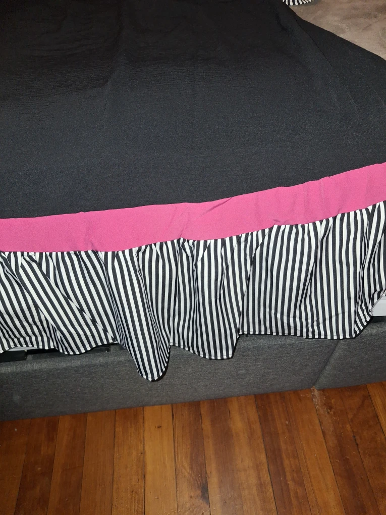 Black Dress with Striped & Pink Trim - photo 2