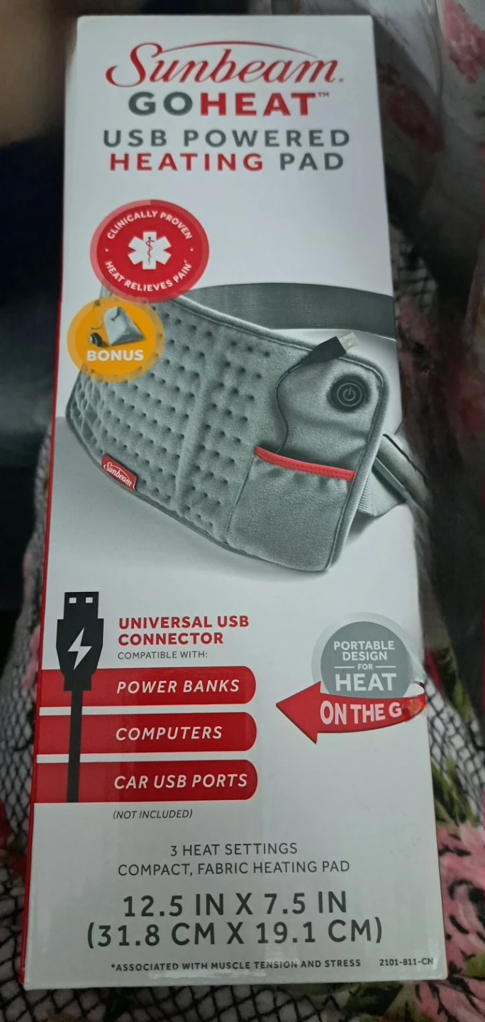 Sunbeam GoHeat USB Powered Heating Pad - NEW