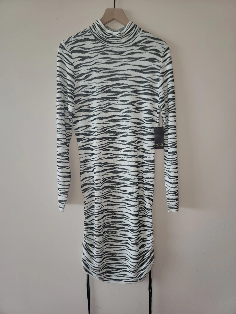 BOLD elements Long Sleeve Dress Zebra Nye Sz Large NWT - photo 2